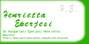 henrietta eperjesi business card